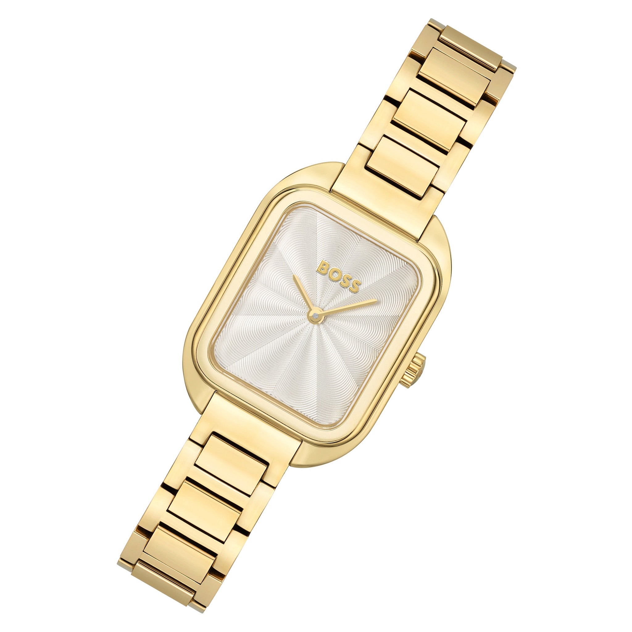 Hugo Boss Gold Steel Silver White Dial Slim Women's Watch - 1502684