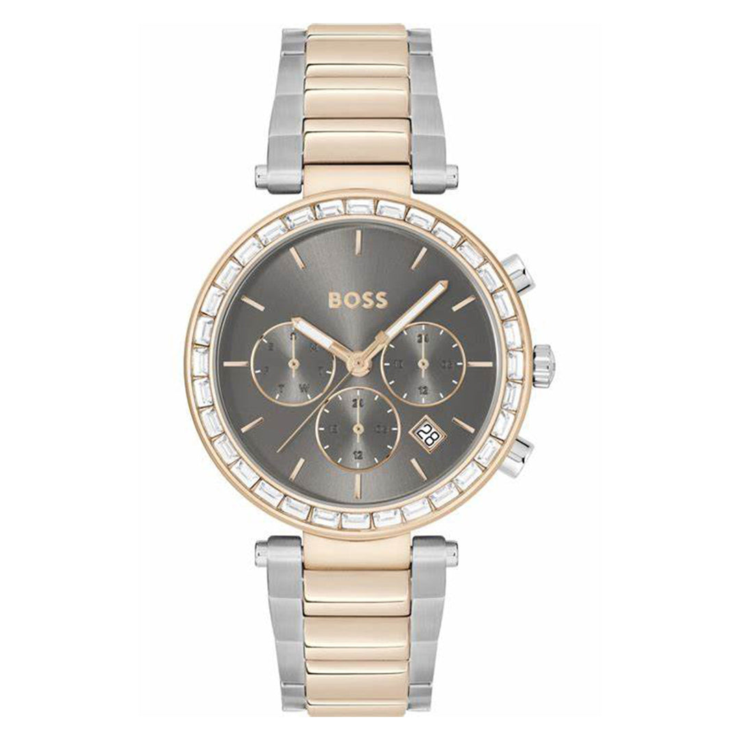 Hugo Boss Carnation Gold Steel Grey Dial Multi-function Women's Watch - 1502690