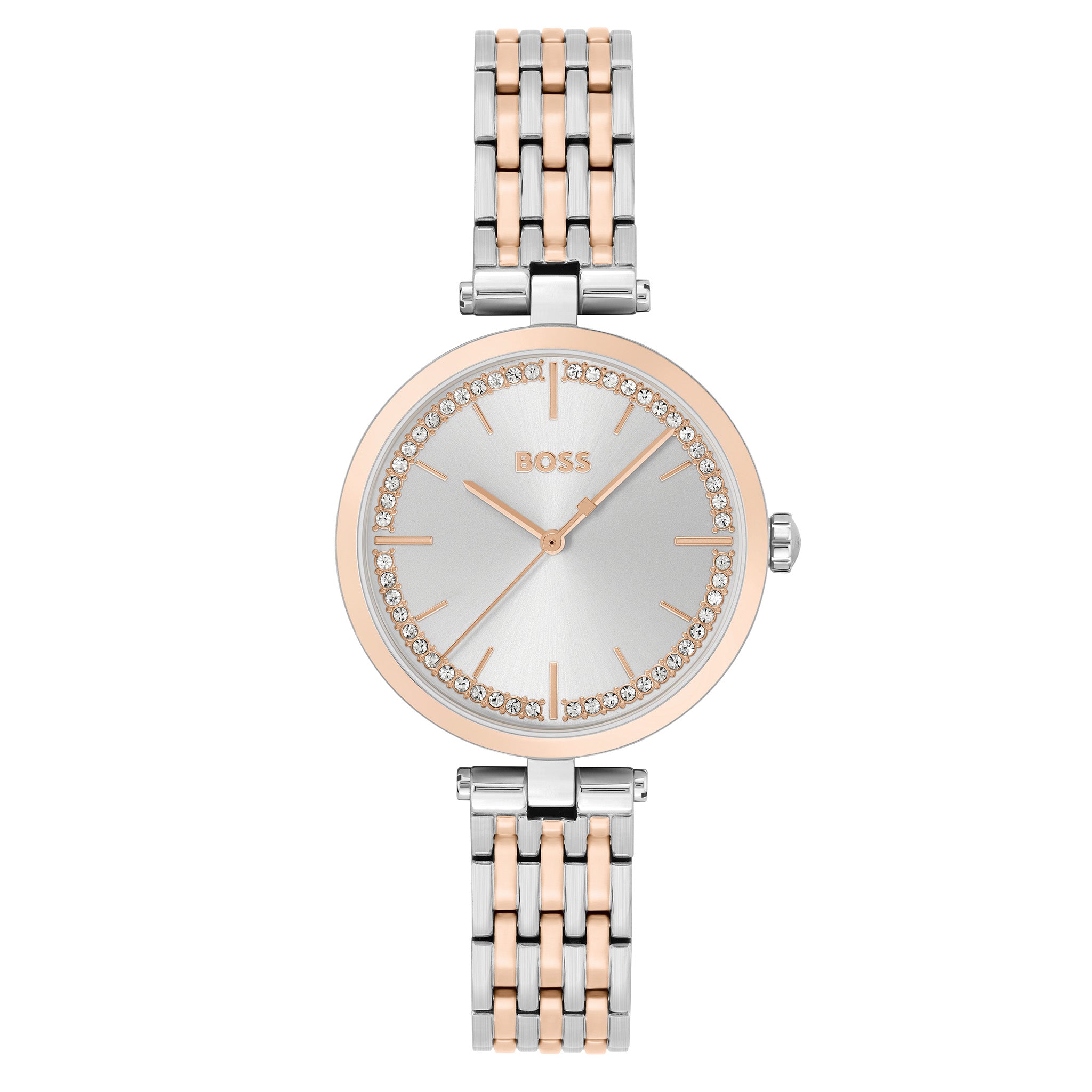 Hugo Boss Carnation Gold Steel Silver White Dial Women's Watch - 1502706