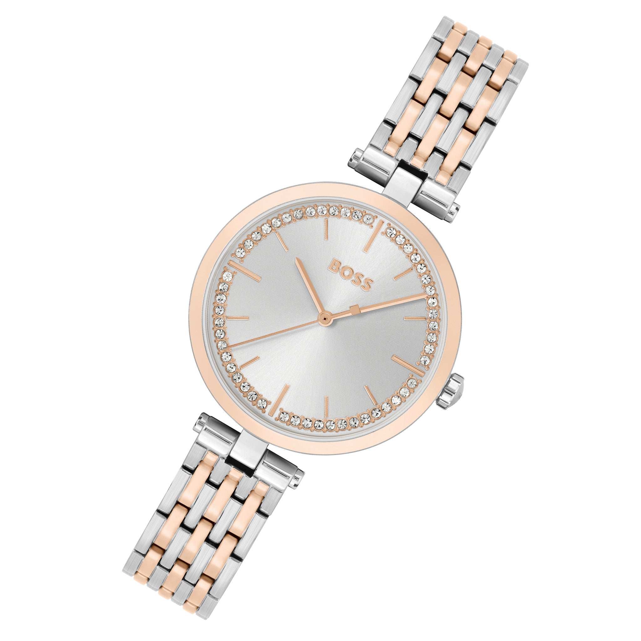 Hugo Boss Carnation Gold Steel Silver White Dial Women's Watch - 1502706