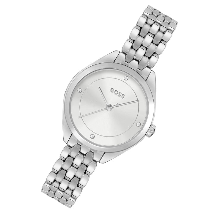 Hugo Boss Stainless Steel Silver White Dial Slim Women's Watch - 1502722