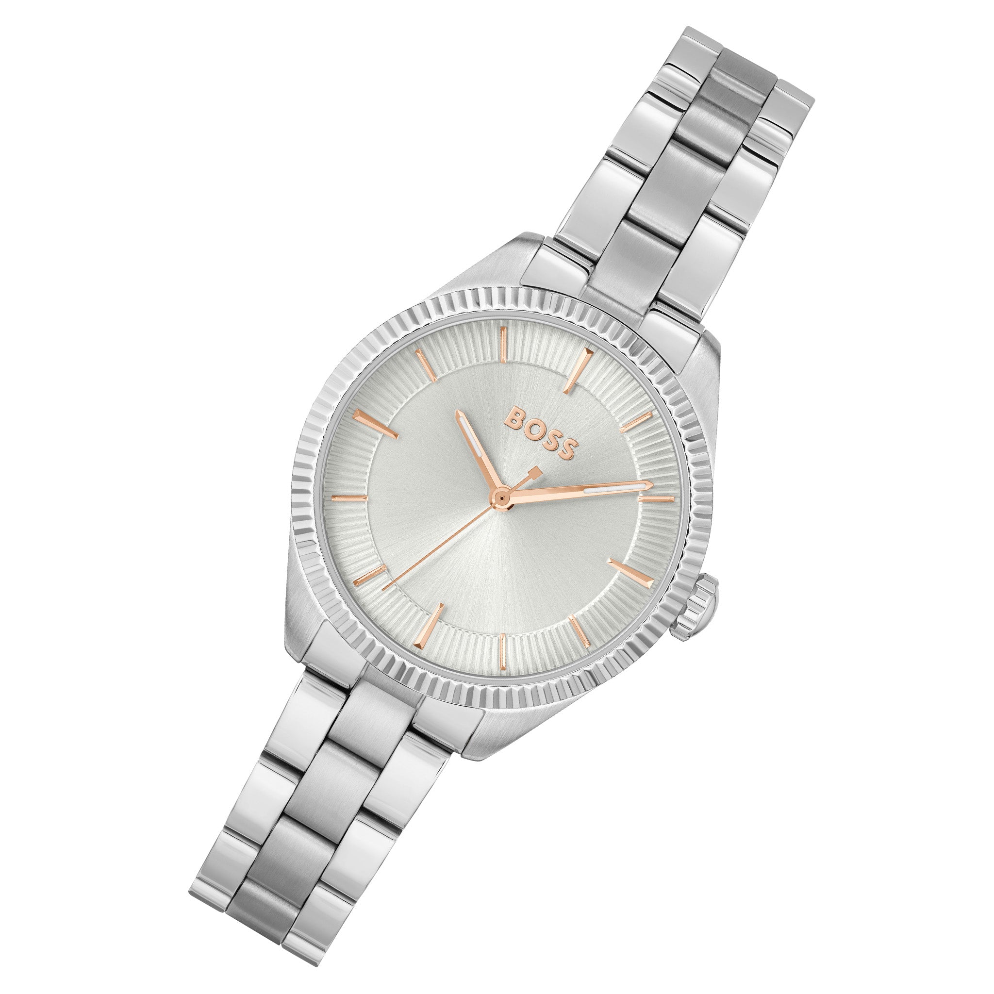 BOSS by Hugo Boss Stainless Steel Silver White Dial Women's Watch - 1502726