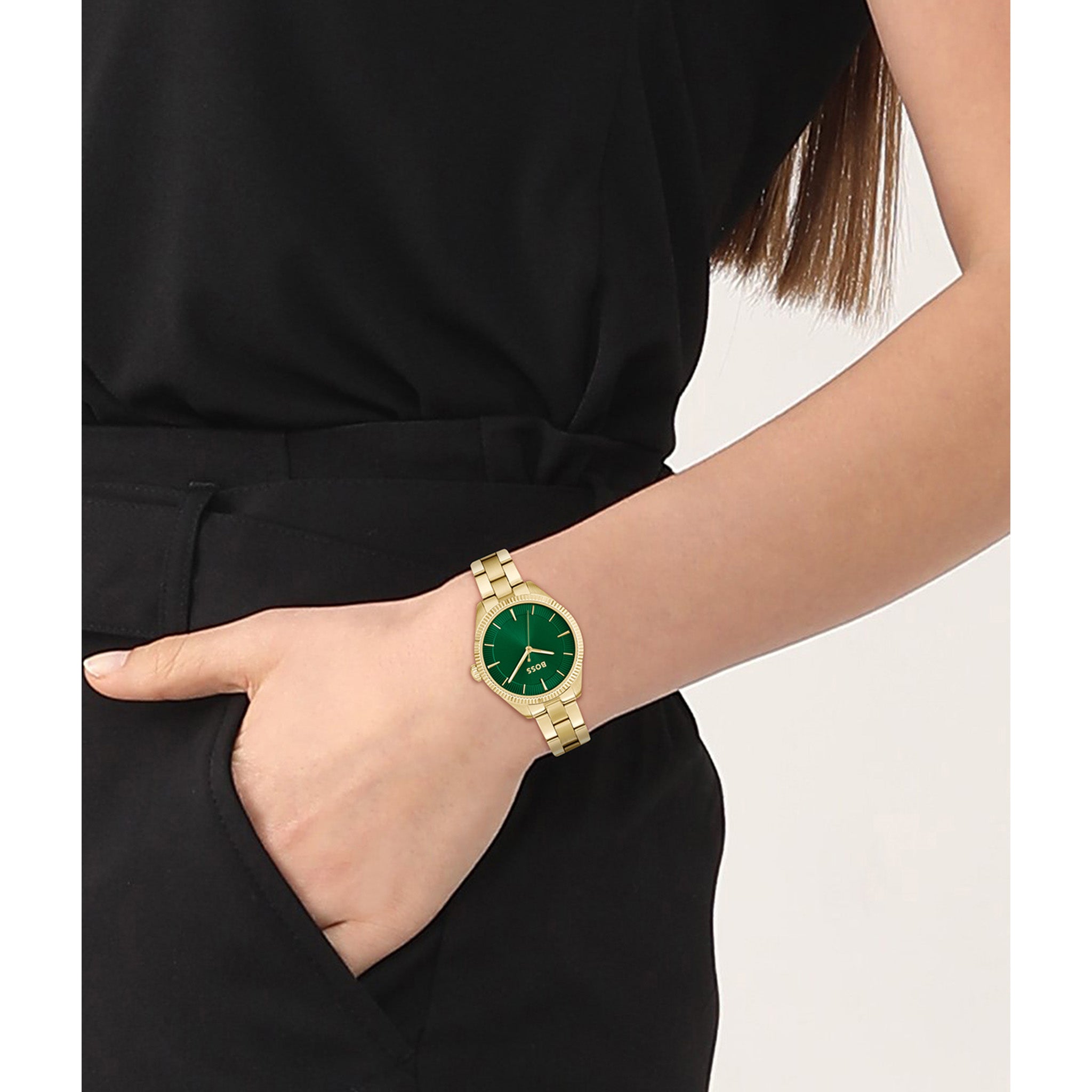 BOSS by Hugo Boss Gold Steel Green Dial Women's Watch - 1502729