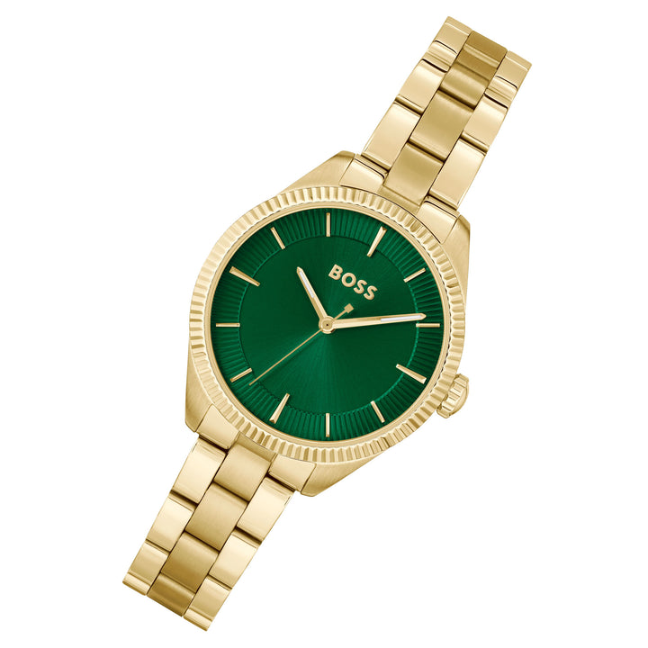 Hugo Boss Gold Steel Green Dial Women's Watch - 1502729