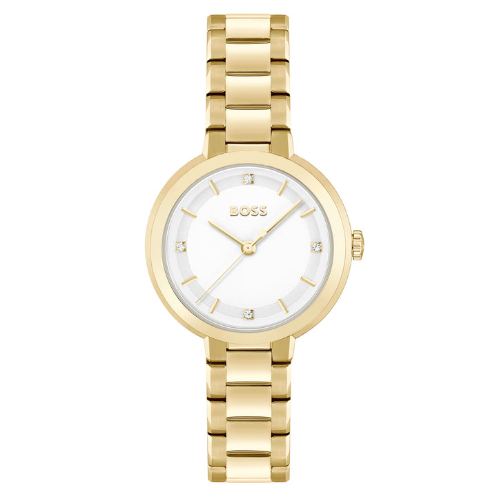 Hugo Boss Gold Steel White Dial Women's Watch - 1502758
