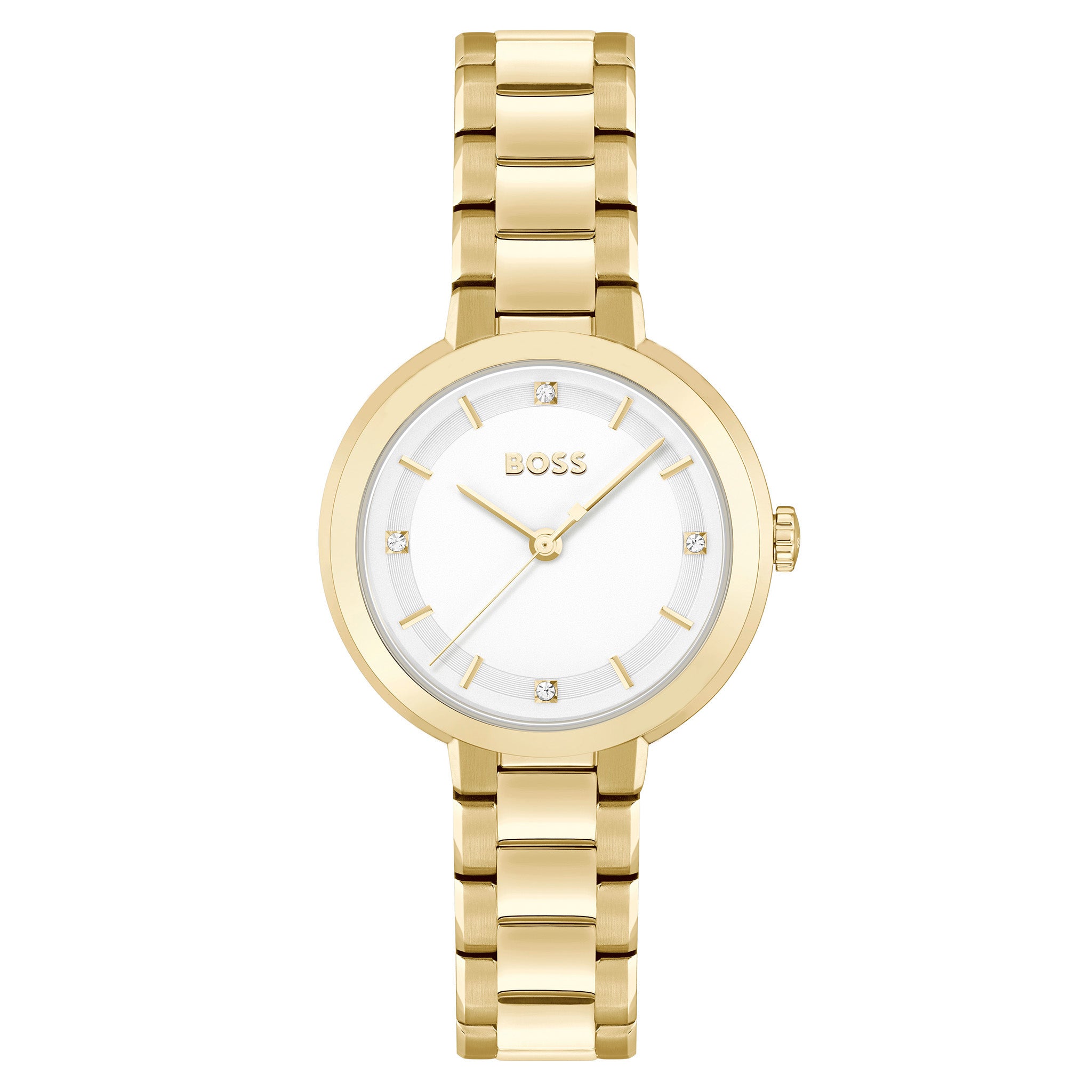 Hugo Boss Gold Steel White Dial Women's Watch - 1502758