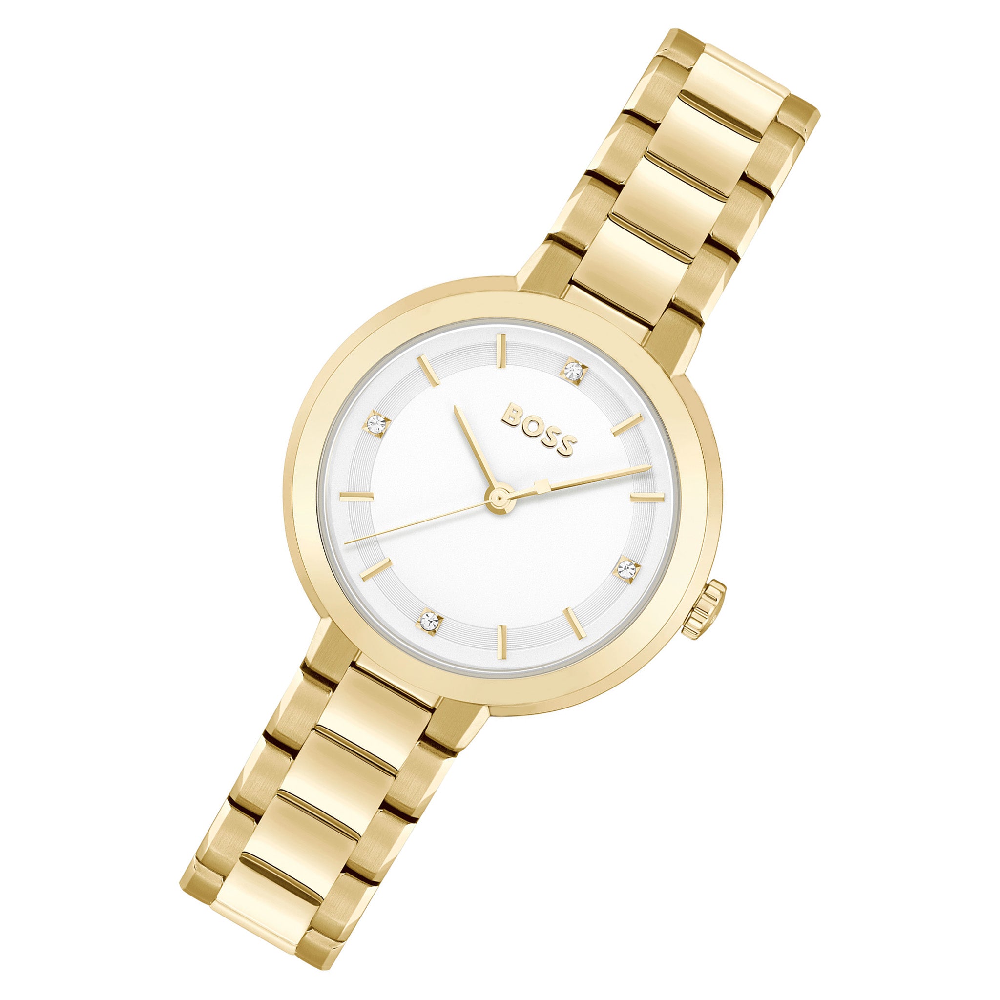 Hugo Boss Gold Steel White Dial Women's Watch - 1502758