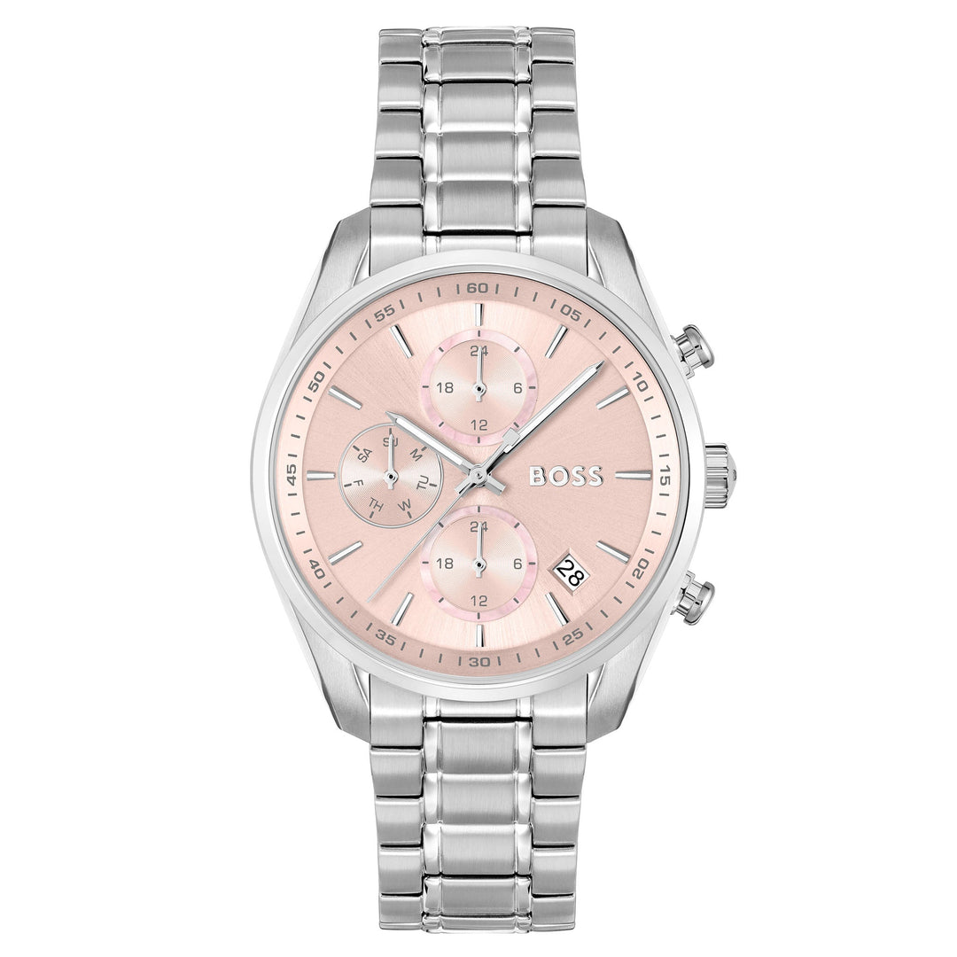 Hugo Boss Stainless Steel Pink MOP Dial Multi-function Women's Watch - 1502765