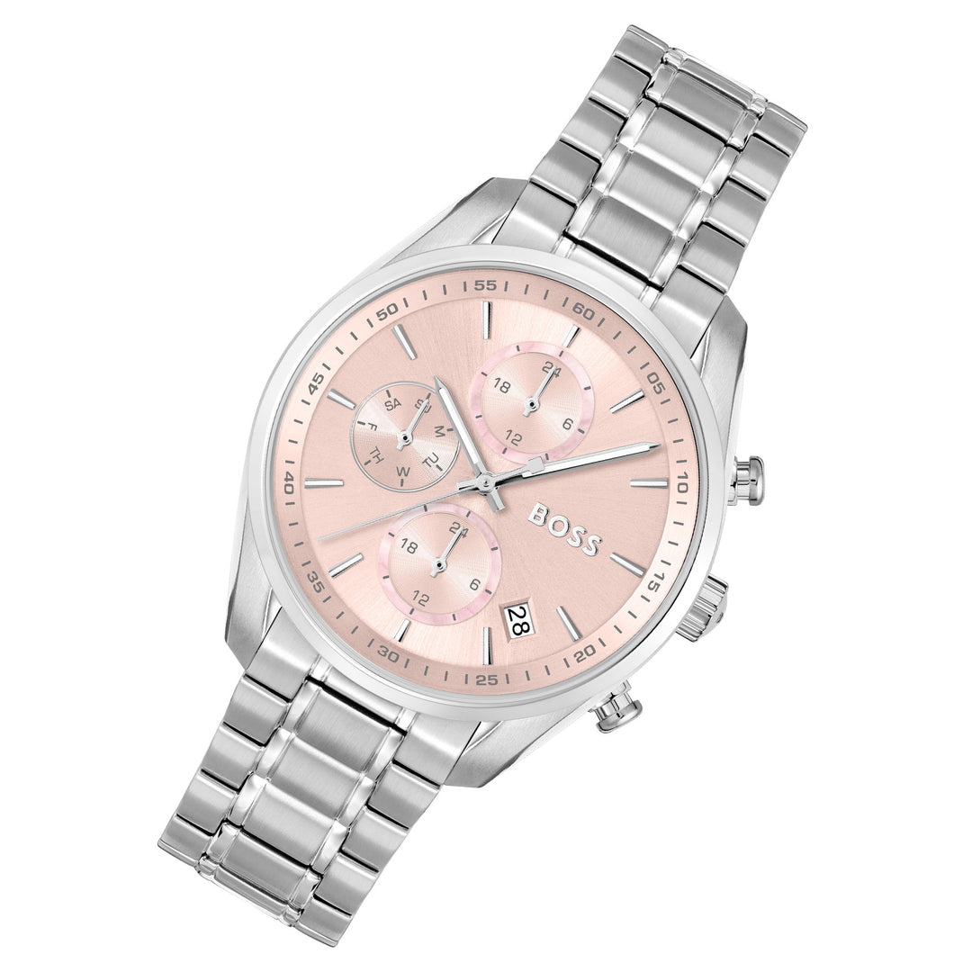 Hugo Boss Stainless Steel Pink MOP Dial Multi-function Women's Watch - 1502765