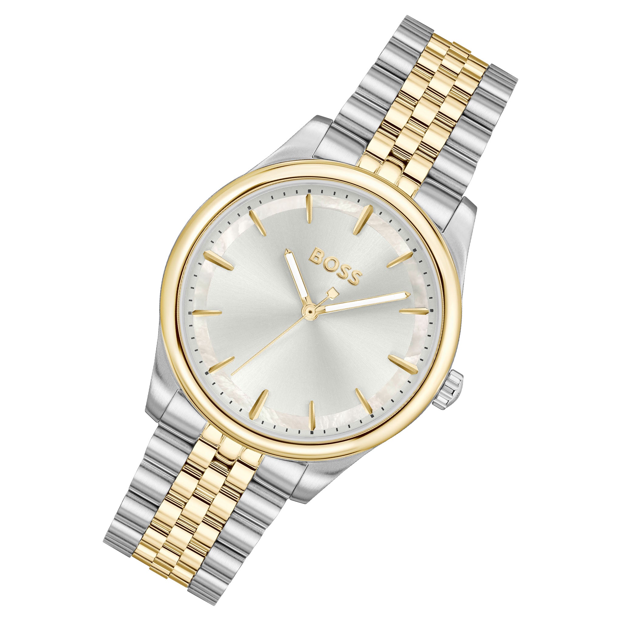 BOSS by Hugo Boss Two-Tone Steel Silver MOP Dial Women's Watch - 1502779