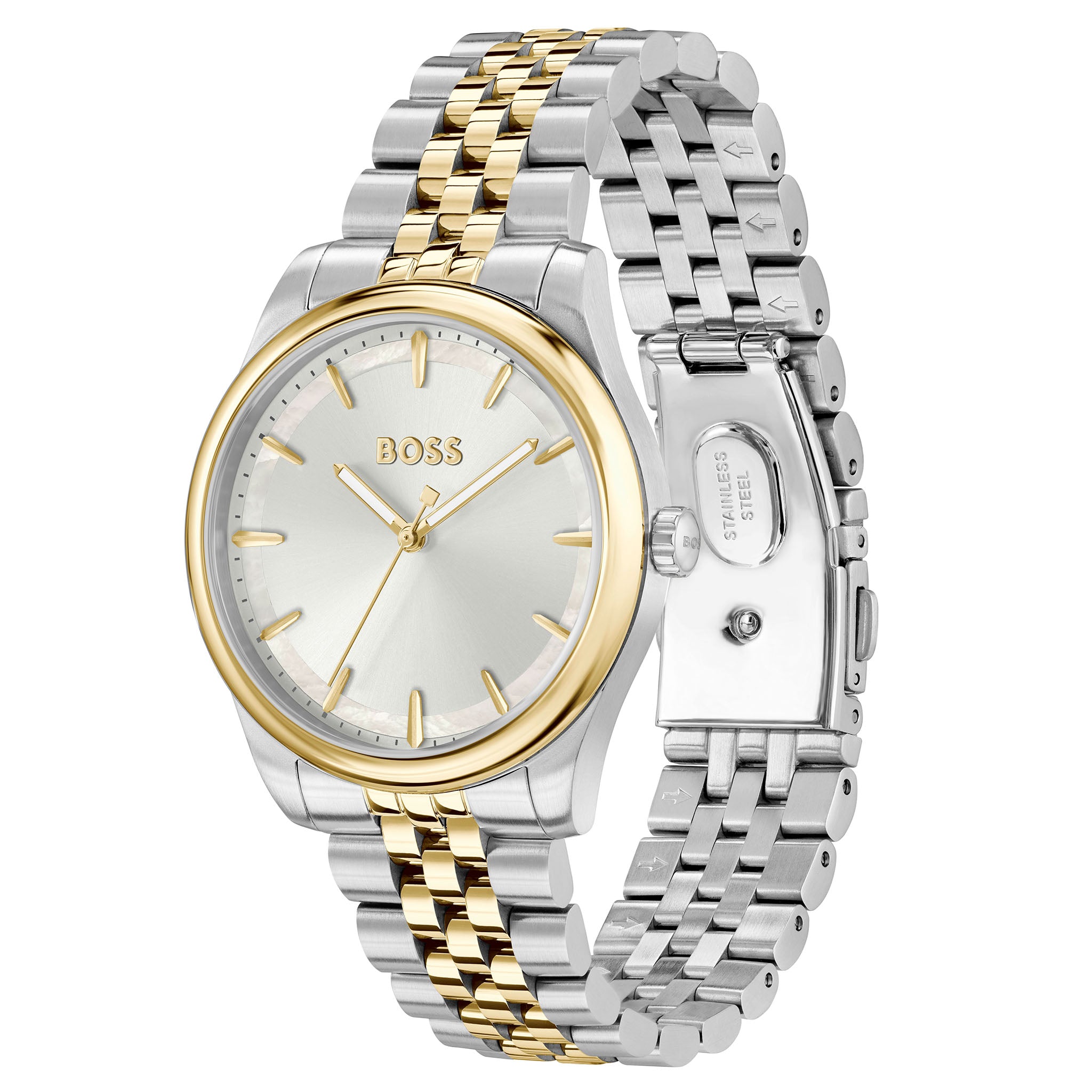 BOSS by Hugo Boss Two-Tone Steel Silver MOP Dial Women's Watch - 1502779