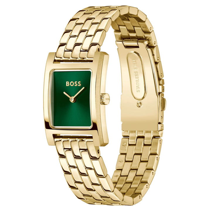 Hugo Boss Gold Steel Green Dial Women's Watch - 1502785