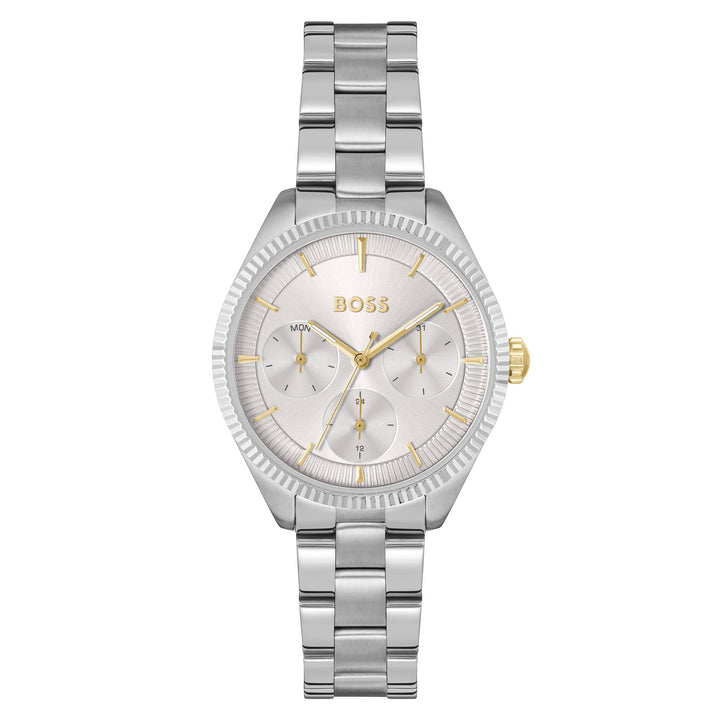 Hugo Boss Stainless Steel Silver White Dial Multi-function Women's Watch - 1502800