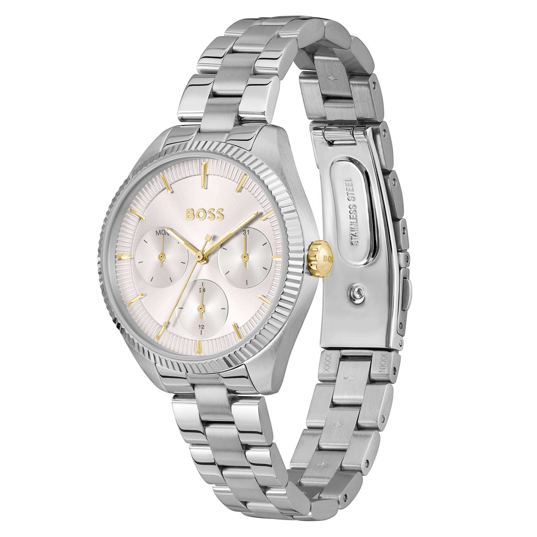 Hugo Boss Stainless Steel Silver White Dial Multi-function Women's Watch - 1502800