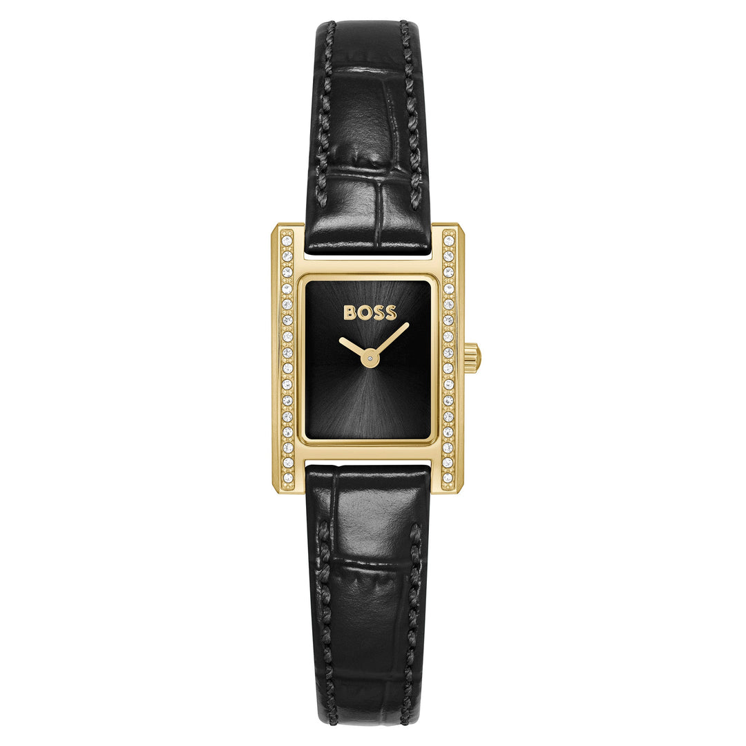 Hugo Boss Leather Black Dial Women's Watch - 1502813