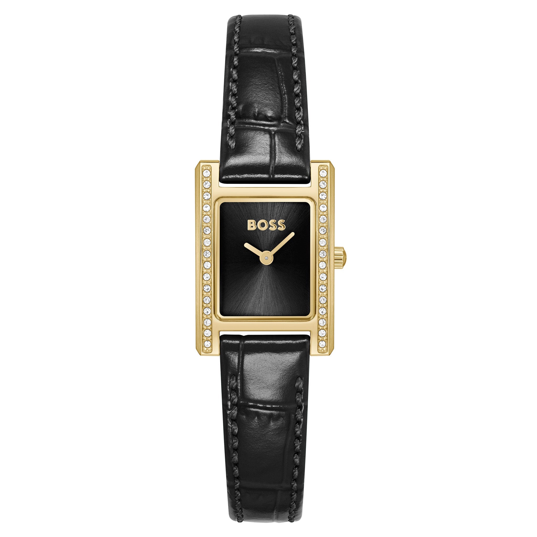 Hugo Boss Leather Black Dial Women's Watch - 1502813
