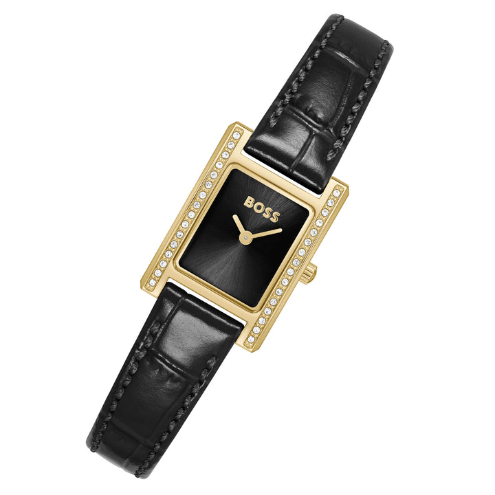 Hugo Boss Leather Black Dial Women's Watch - 1502813
