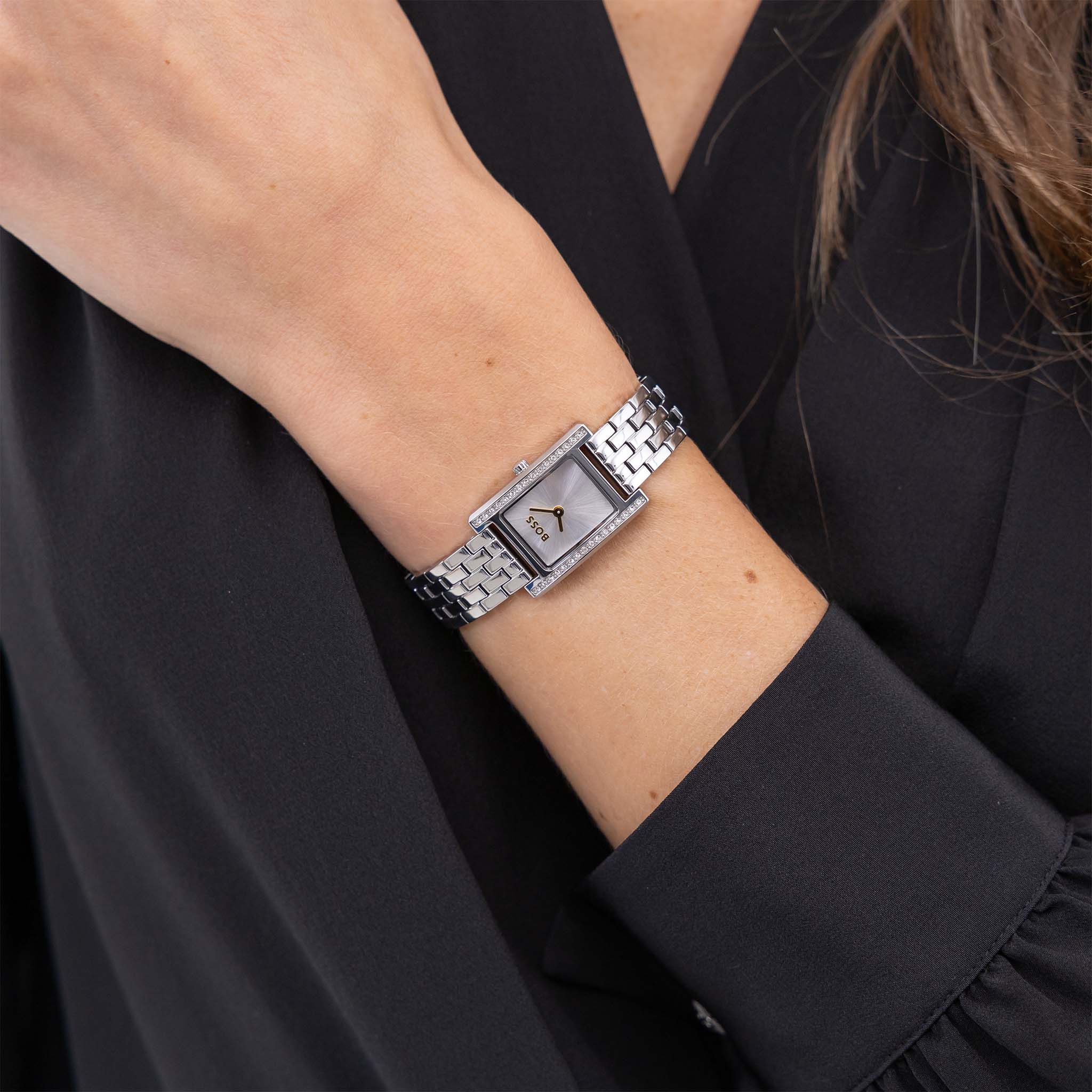 BOSS by Hugo Boss Stainless Steel Silver White Dial Women's Watch - 1502816