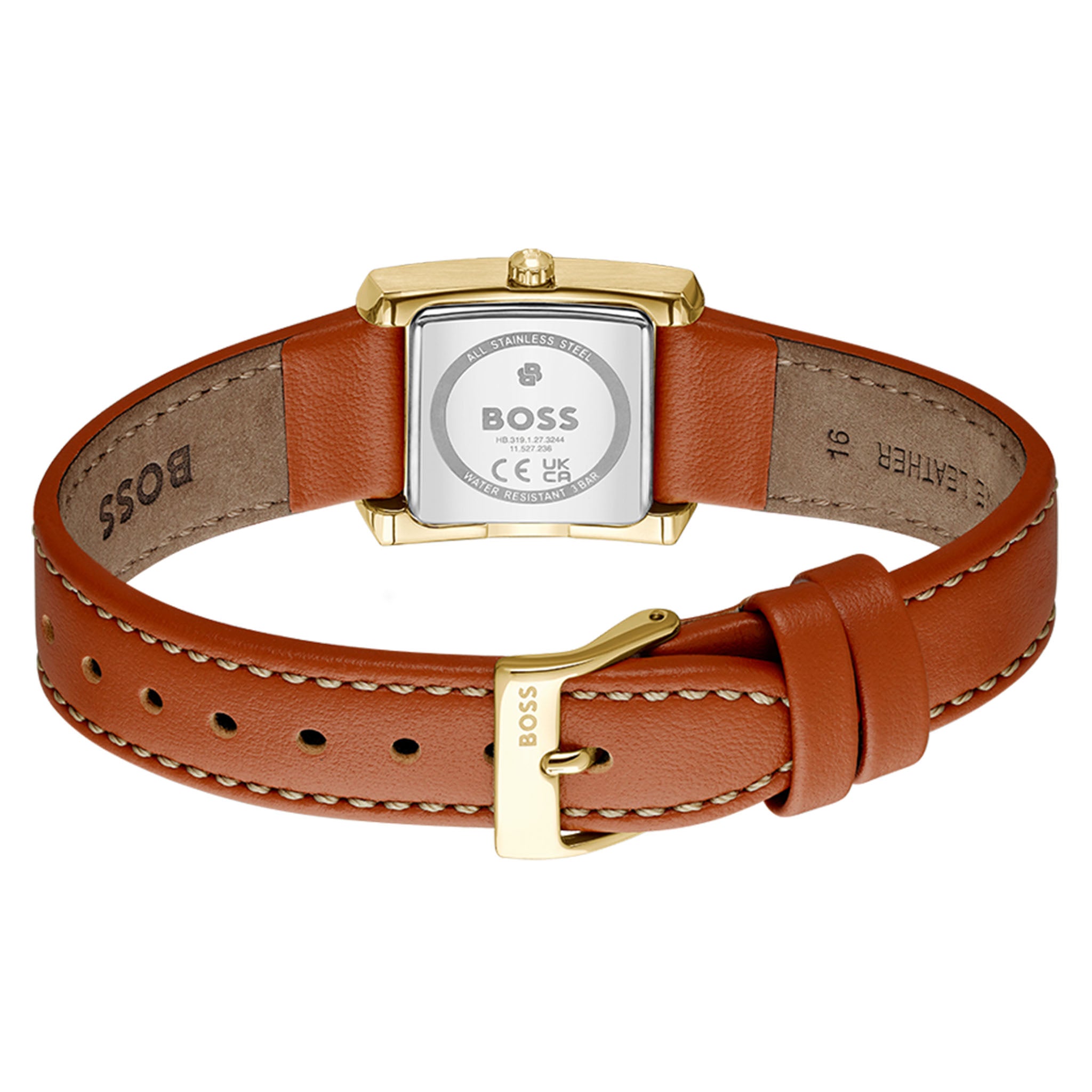 BOSS by Hugo Boss Camel Leather White Dial Women's Watch - 1502846