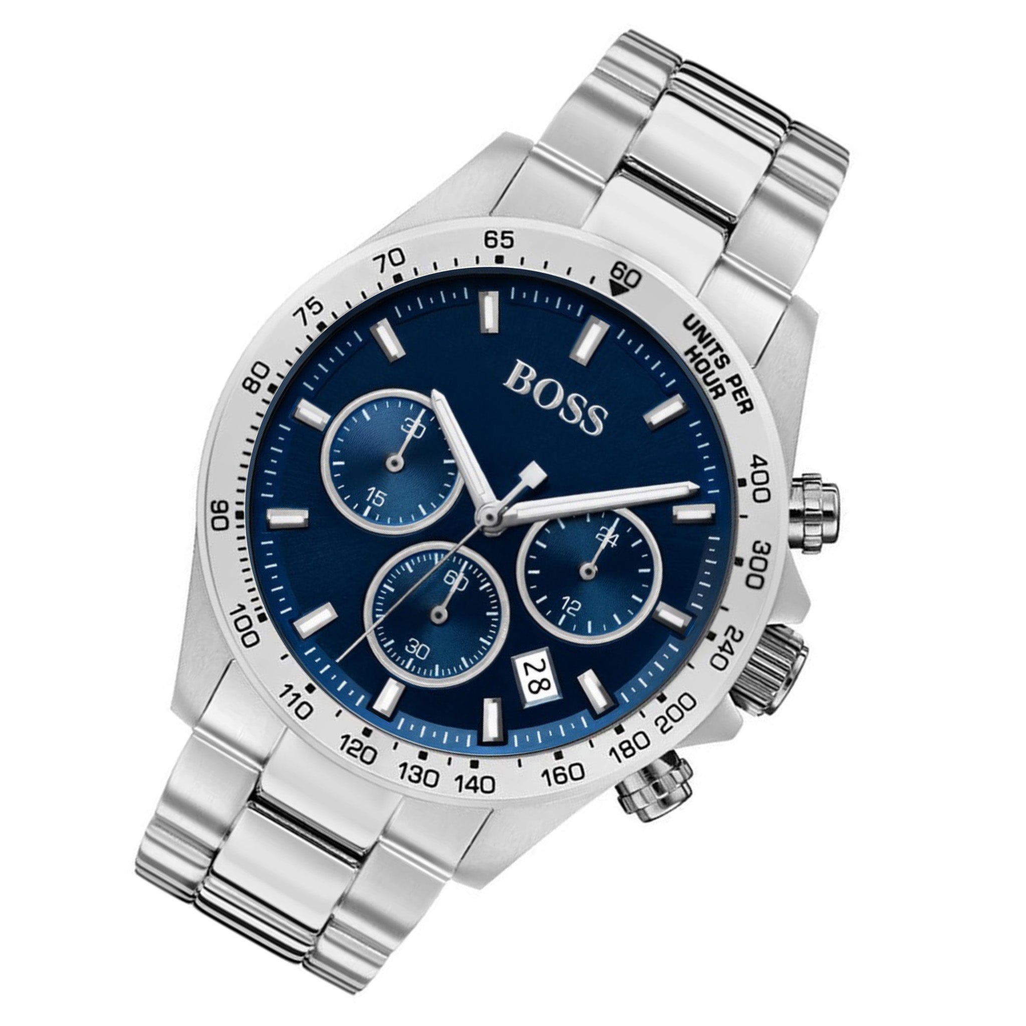 Hugo Boss Stainless Steel Blue Dial Men's Chronograph Watch - 1513755