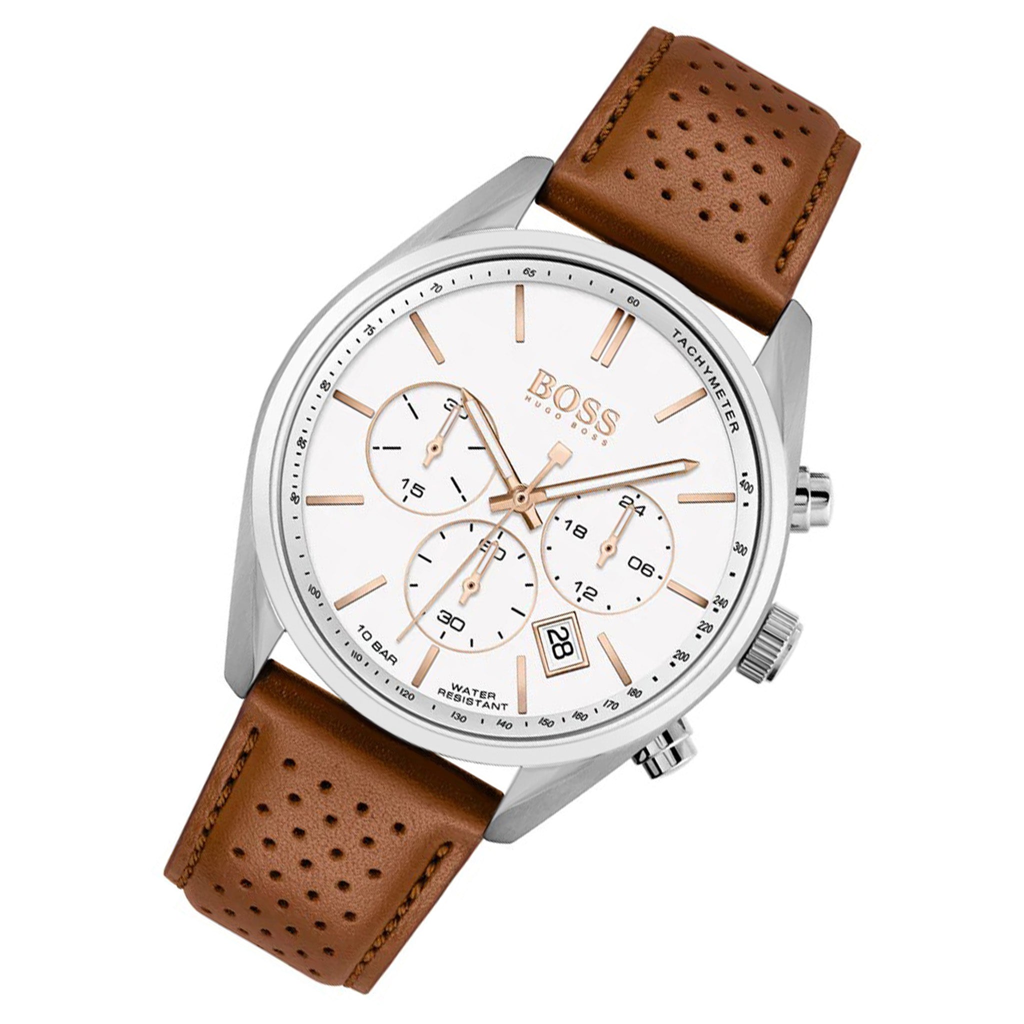 Hugo Boss Brown Leather Men's Chrono Watch - 1513879