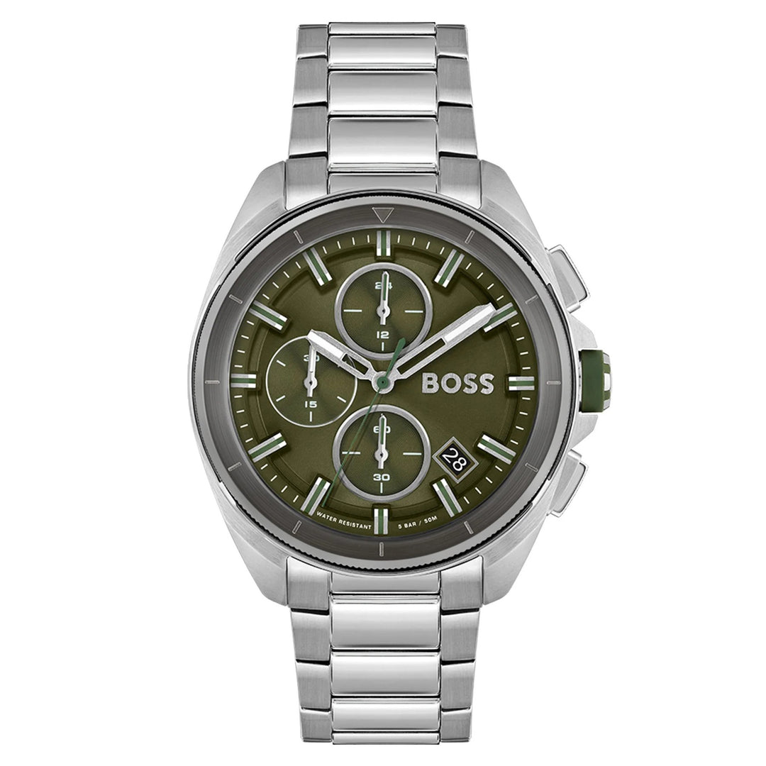 Hugo Boss Stainless Steel Green Dial Men's Chronograph Watch - 1513951