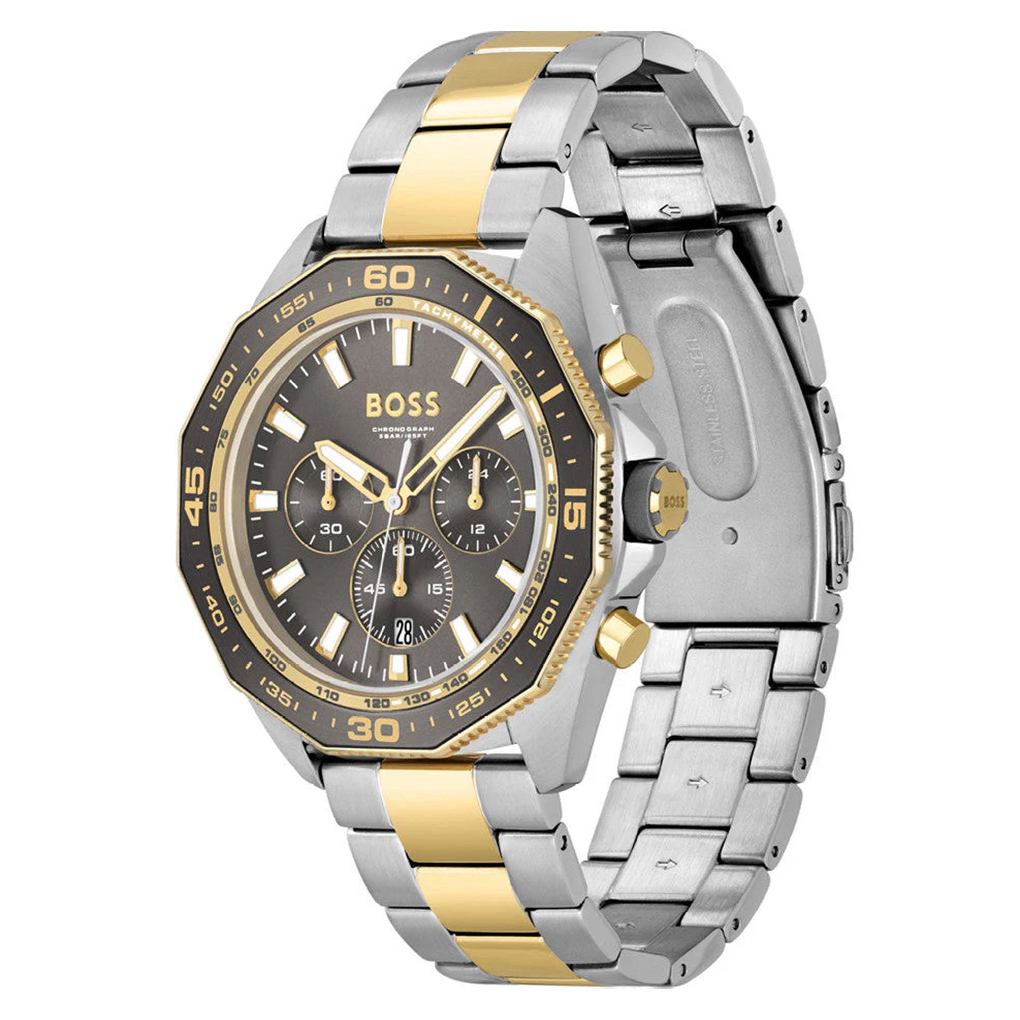 Hugo Boss Two-Tone Steel Grey Dial Chronograph Men's Watch - 1513974