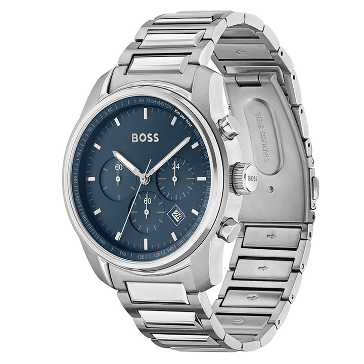 Hugo Boss Stainless Steel Blue Dial Chronograph Men's Watch - 1514007