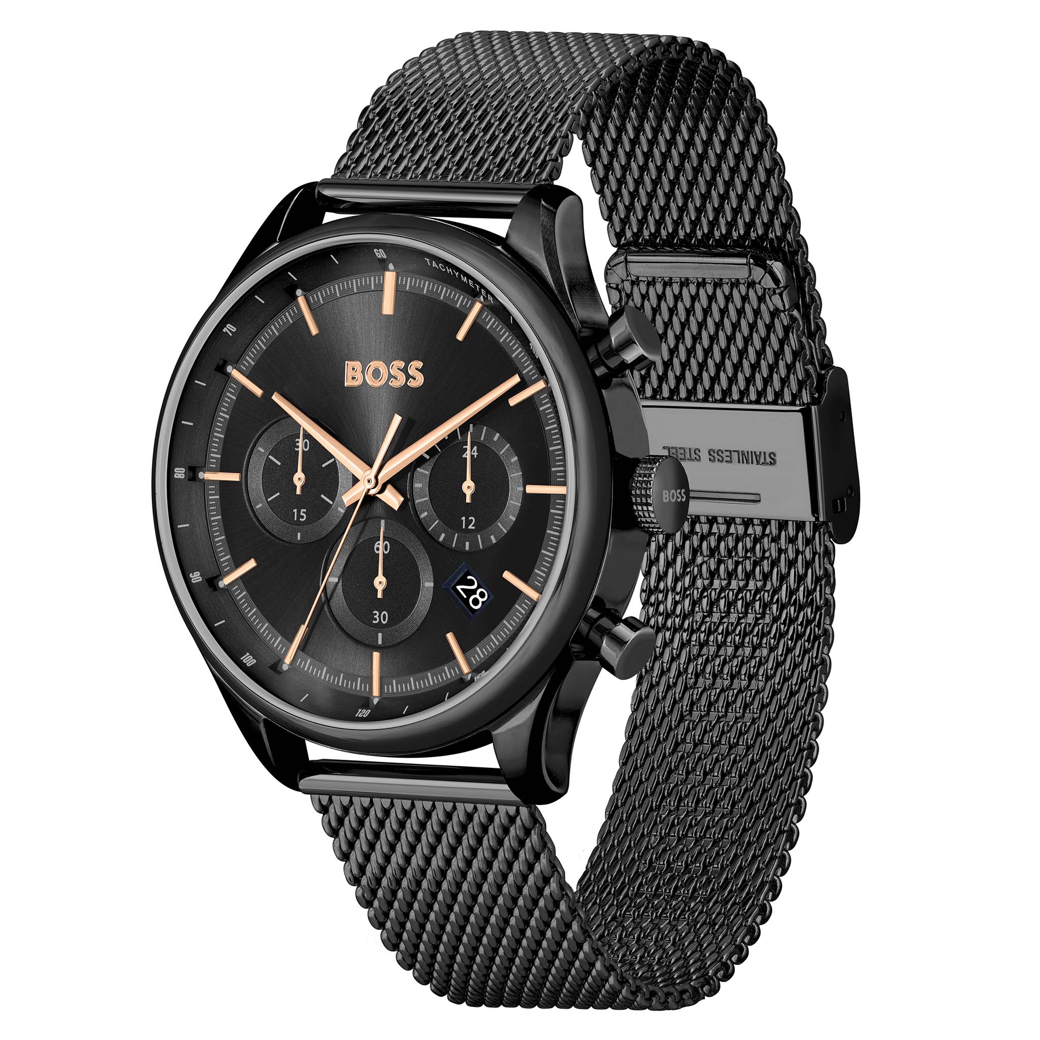 BOSS by Hugo Boss Black Steel Mesh Chronograph Men's Watch - 1514065