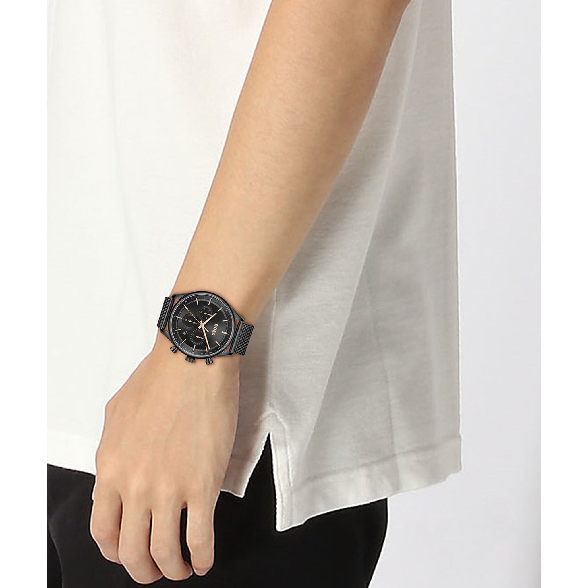 BOSS by Hugo Boss Black Steel Mesh Chronograph Men's Watch - 1514065