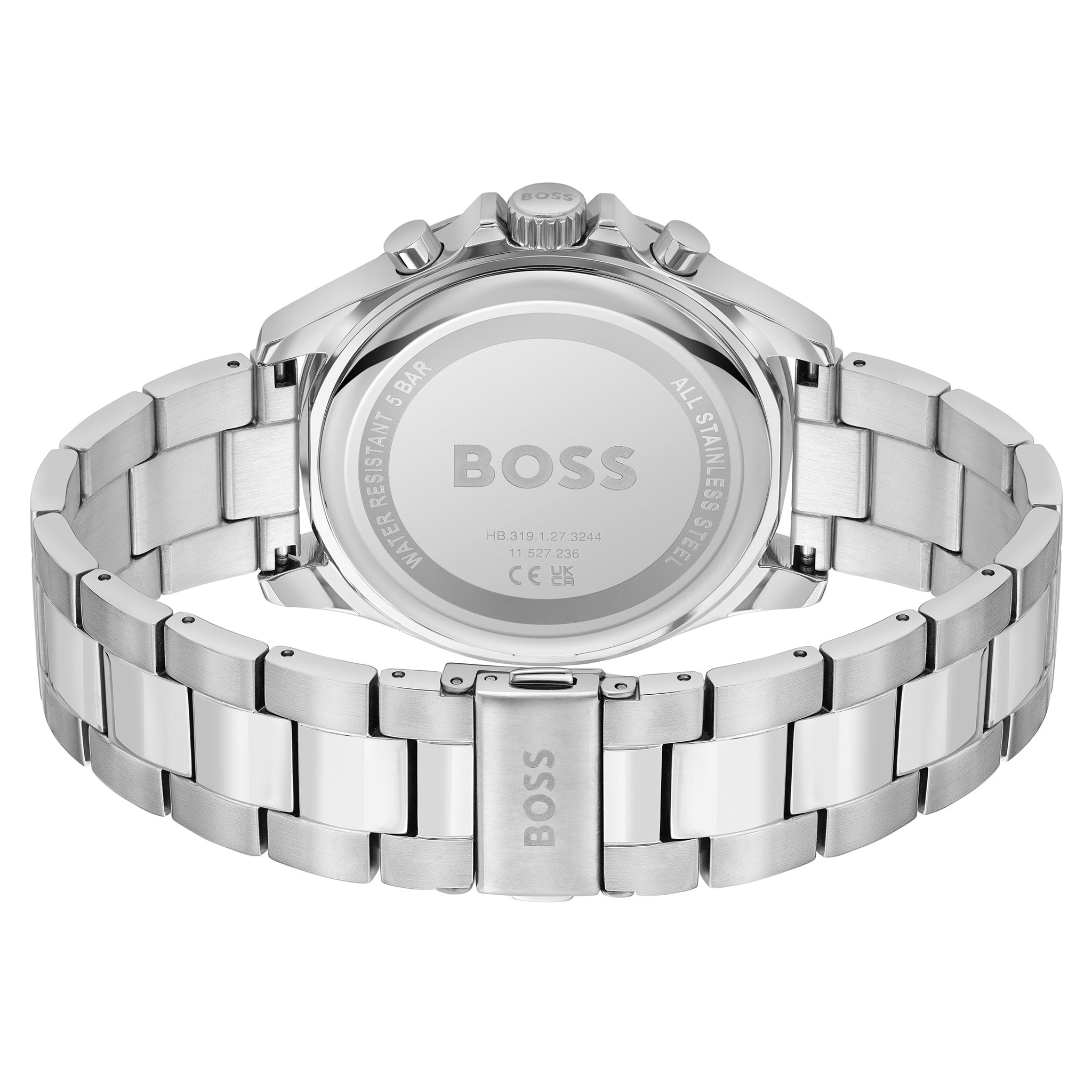 BOSS by Hugo Boss Silver Steel Blue Dial Fashion Chrono Men's Watch - 1514069