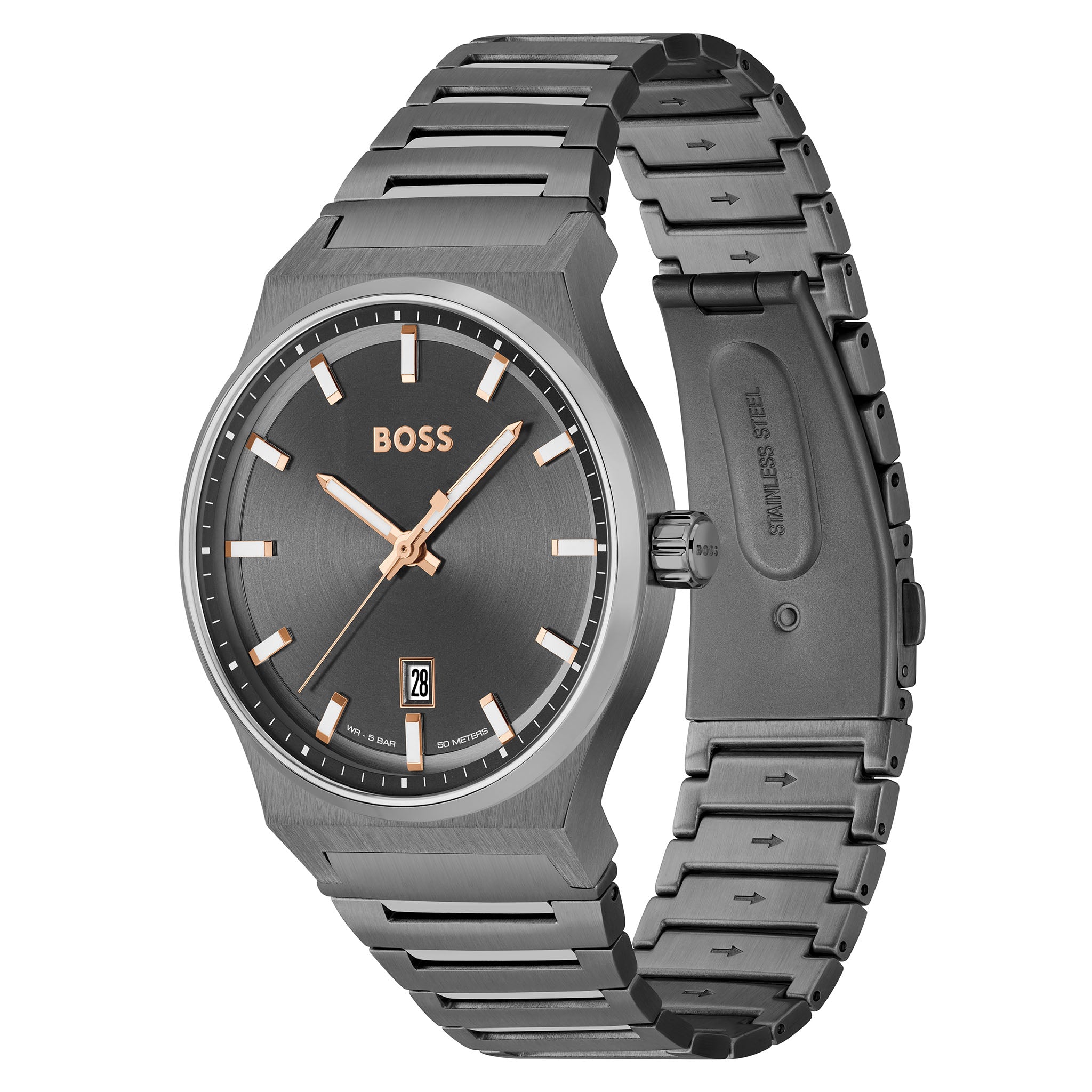 BOSS by Hugo Boss Stainless Steel Grey Dial Men's Watch - 1514078