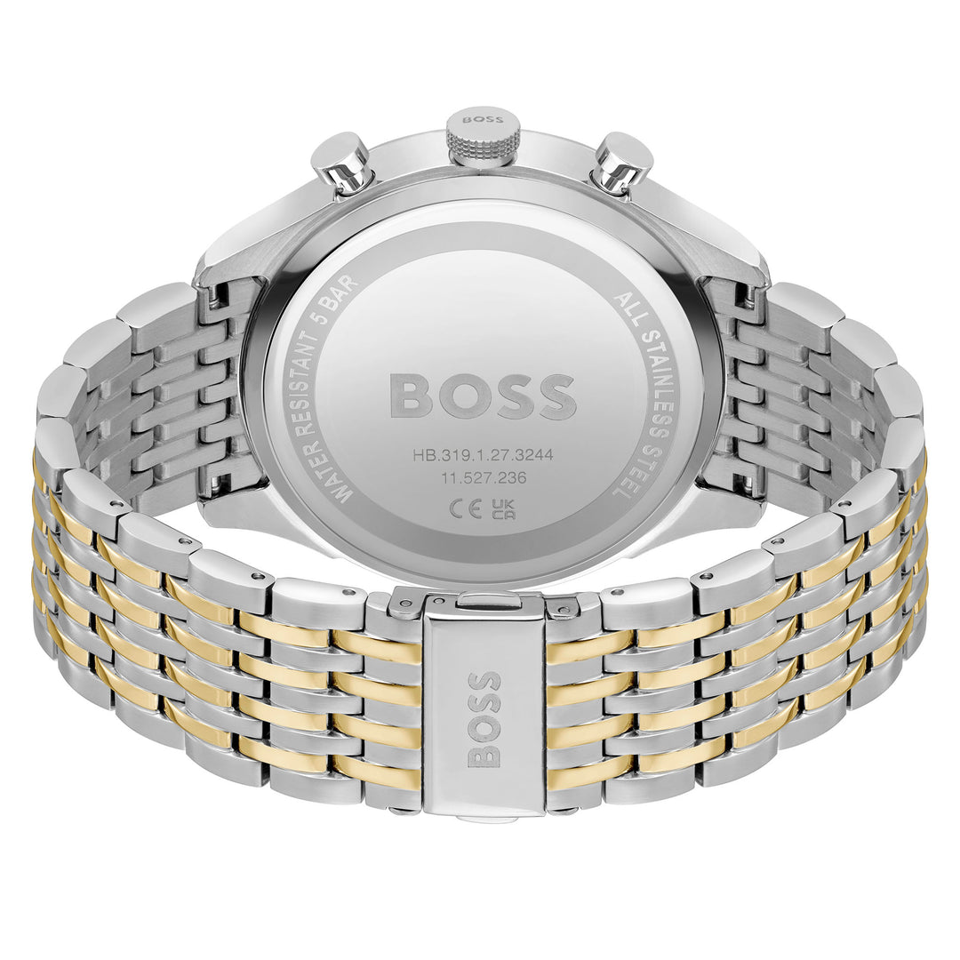 Hugo Boss Two-Tone Steel Green Dial Chronograph Men's Watch - 1514081