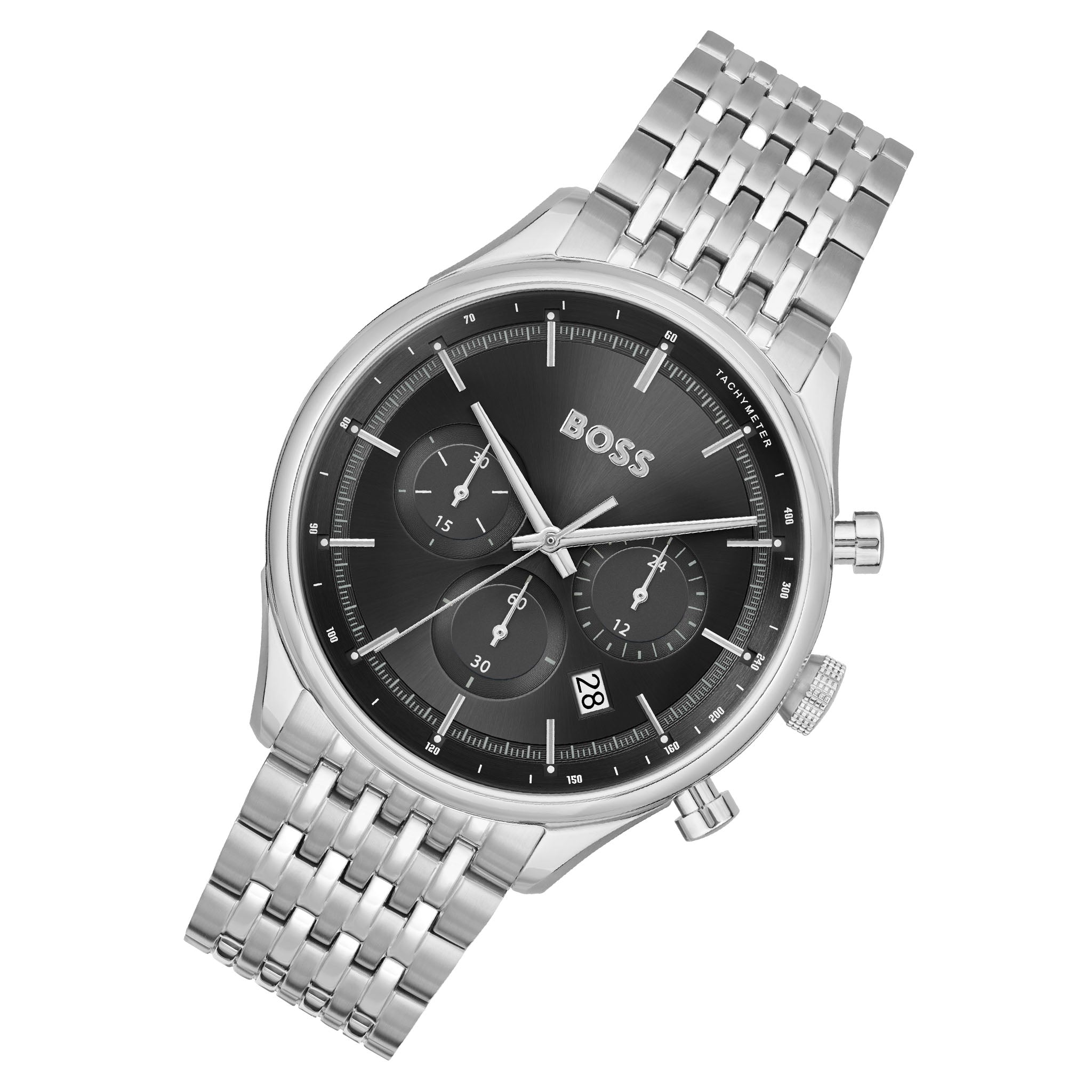 Hugo Boss Stainless Steel Black Dial Chronograph Men's Watch - 1514082
