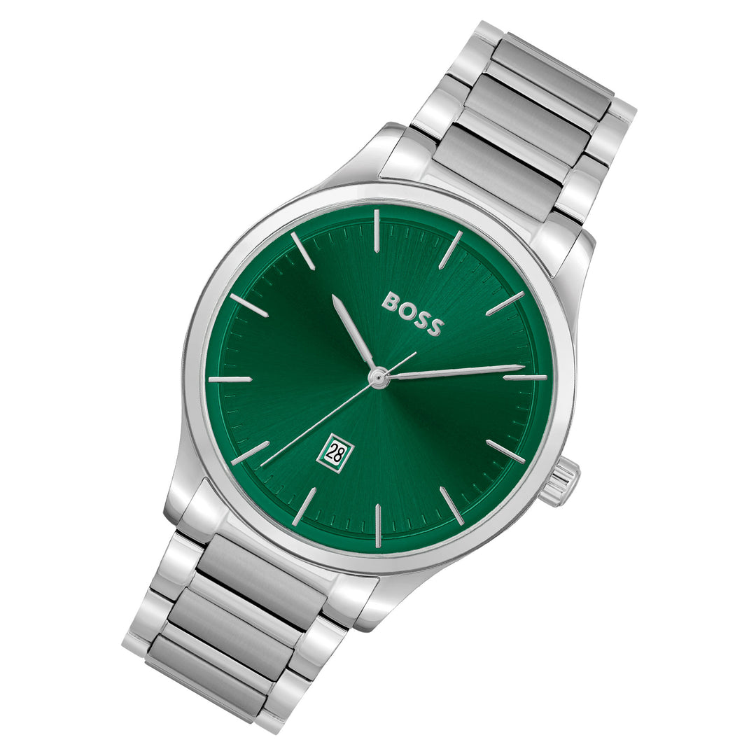 Hugo Boss Stainless Steel Green Dial Men's Watch - 1514084