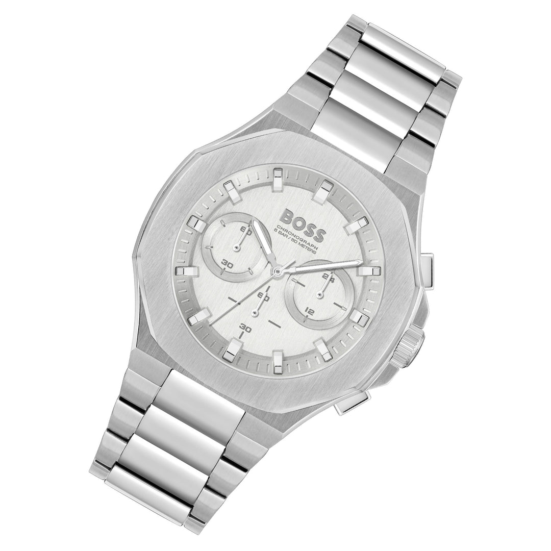 Hugo Boss Stainless Steel Silver Dial Chronograph Men's Watch- 1514087