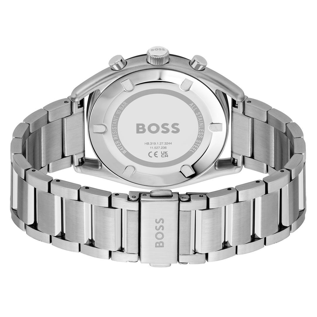 Hugo Boss Silver Steel Blue Dial Chronograph Men's Watch - 1514093