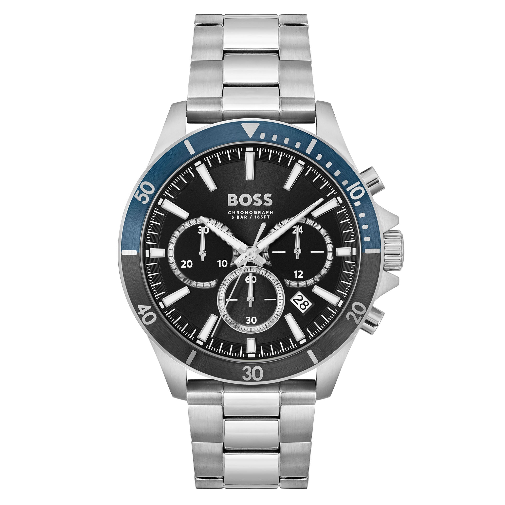 Hugo Boss Silver Steel Black Dial Chronograph Men s Watch 1514101 The Watch Factory Australia