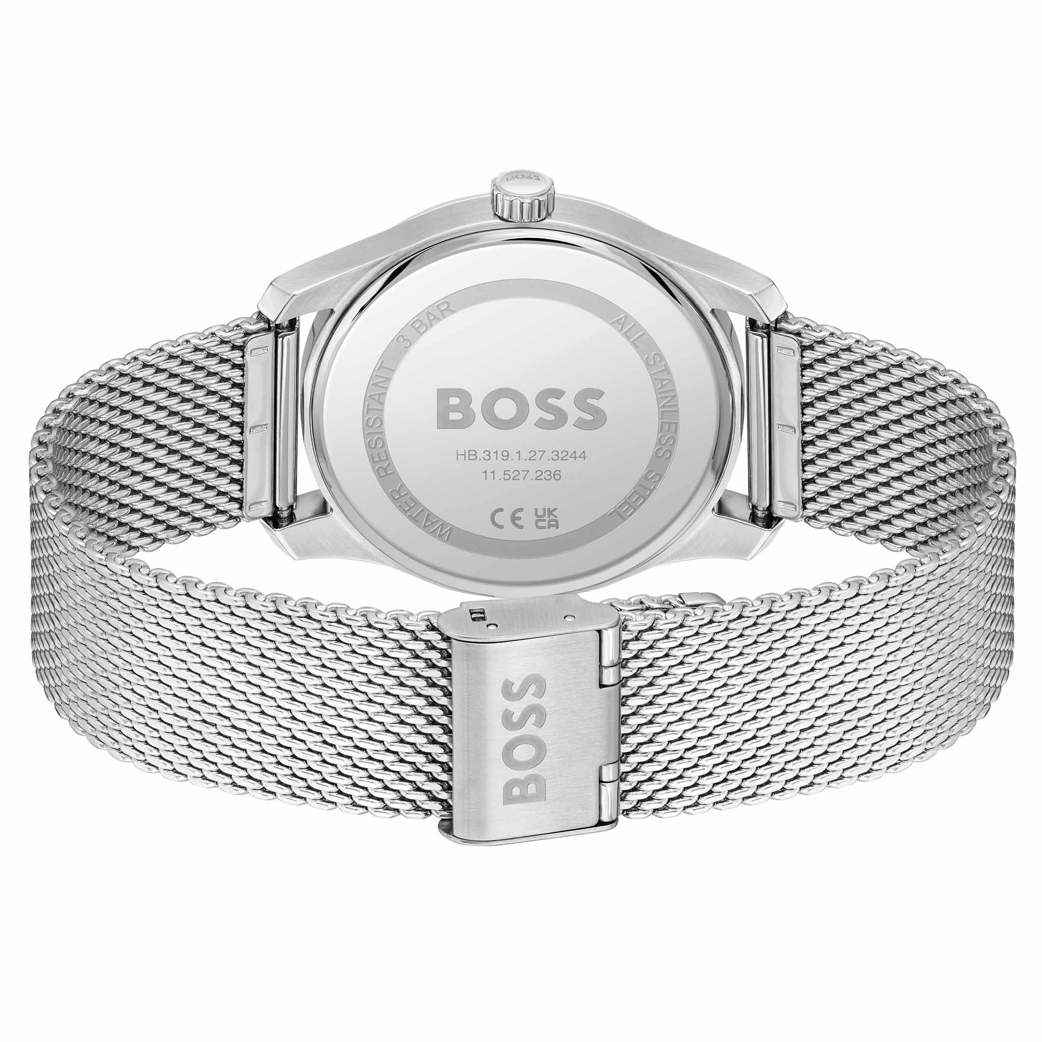 Hugo Boss Silver Steel Mesh Blue Dial Men's Watch - 1514115