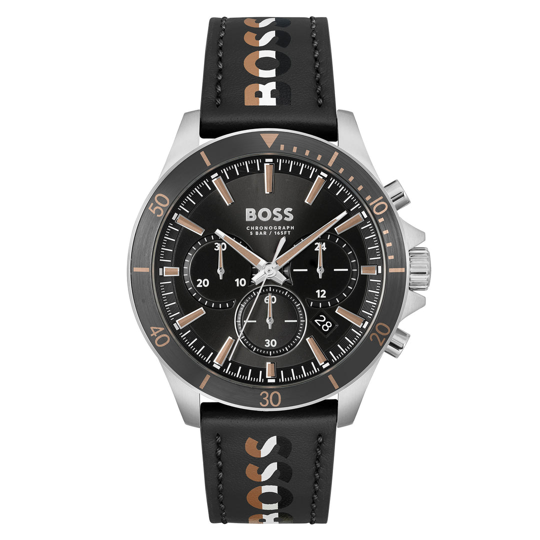 Hugo Boss Black Leather Chronograph Men's Watch - 1514121