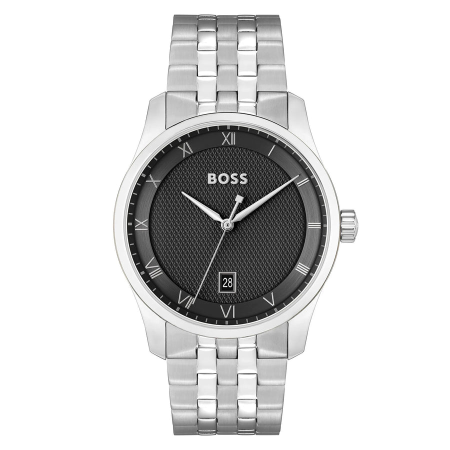 Hugo Boss Silver Steel Black Dial Men's Watch - 1514123