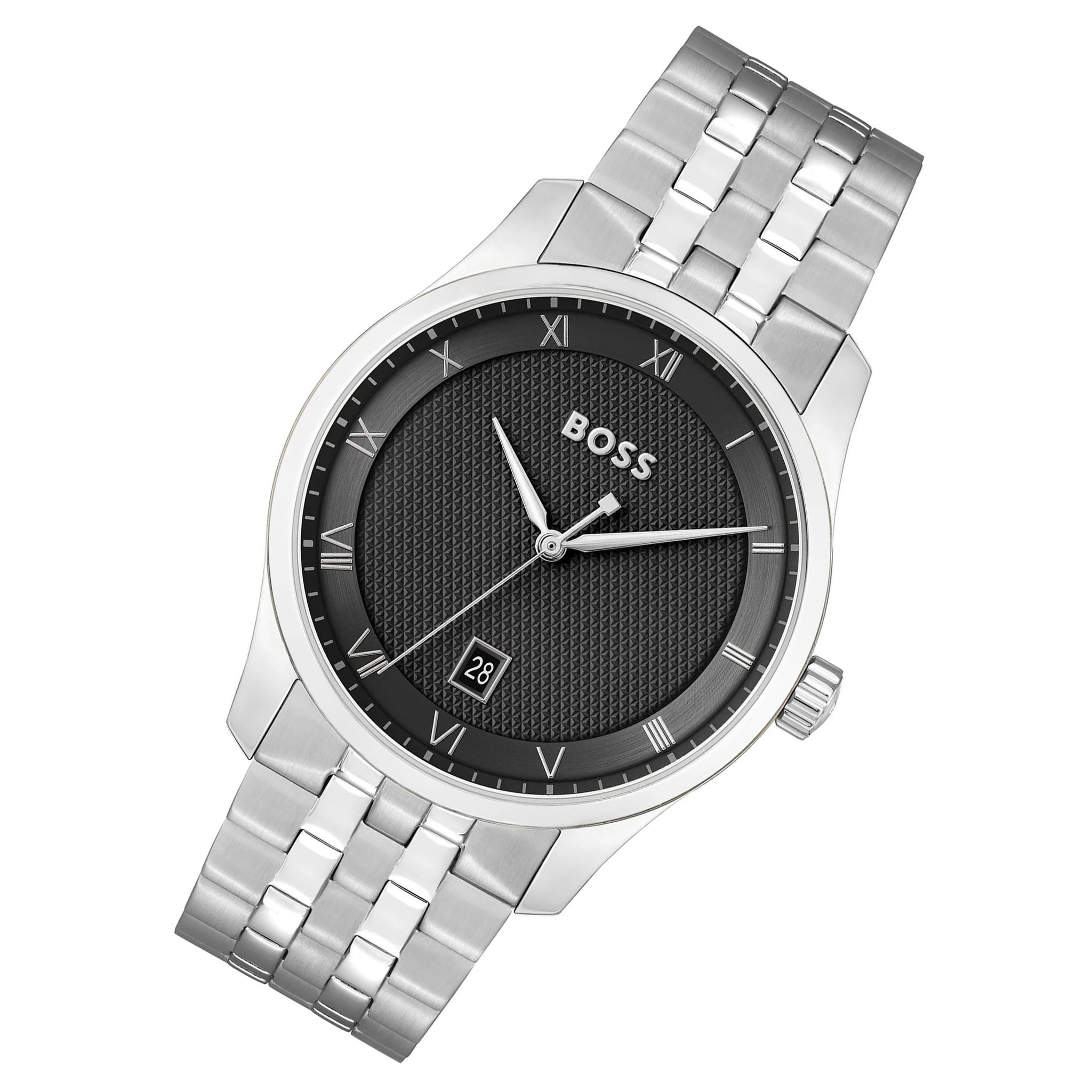 Hugo Boss Silver Steel Black Dial Men's Watch - 1514123