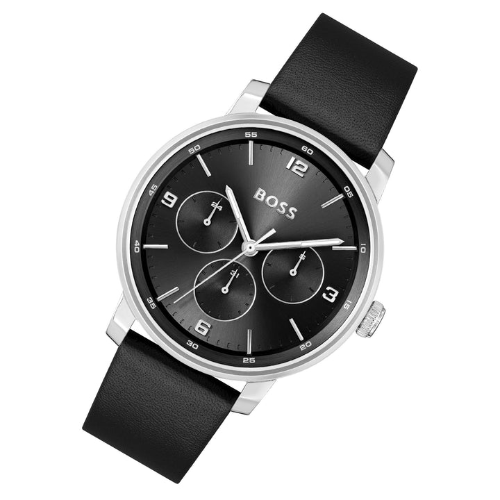 Hugo Boss Black Leather Multi-function Men's Watch - 1514125