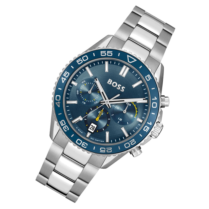 Hugo Boss Stainless Steel Blue Dial Chronograph Men's Watch - 1514143