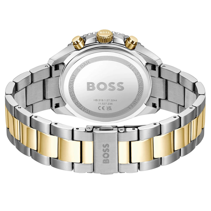 Hugo Boss Two-Tone Steel Grey Dial Chronograph Men's Watch - 1514144