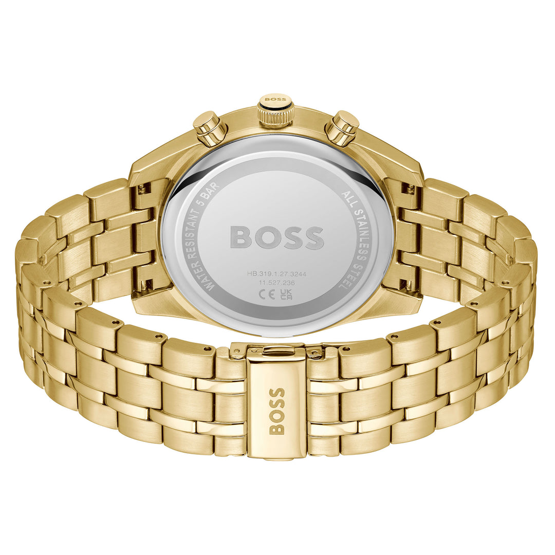 Hugo Boss Gold Steel Black Sunray Dial Fashion Chronograph Men's Watch - 1514152