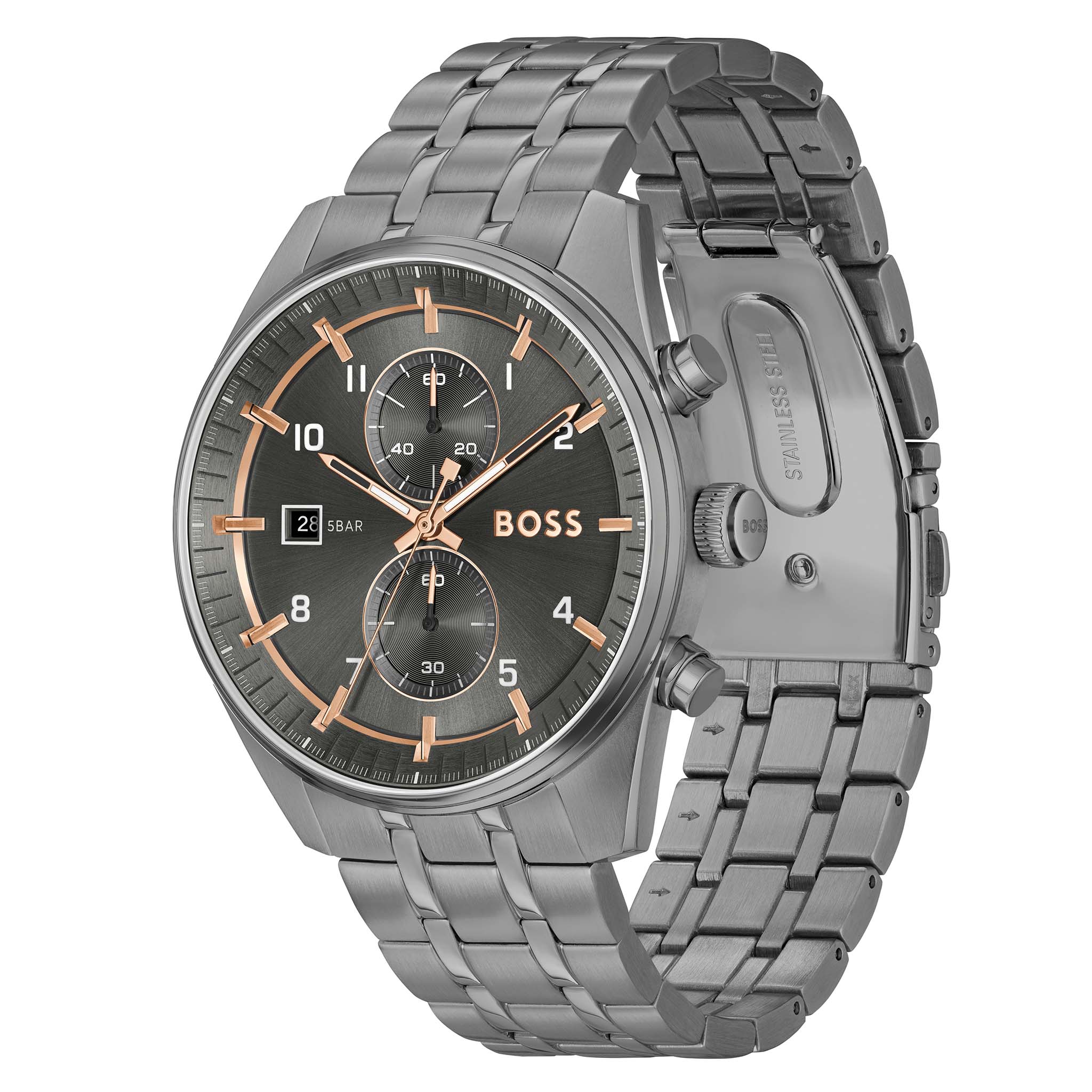 Hugo Boss Grey Steel Chronograph Men's Watch - 1514153