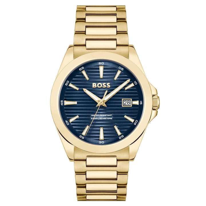 Hugo Boss Gold Steel Blue Dial Men's Watch - 1514172