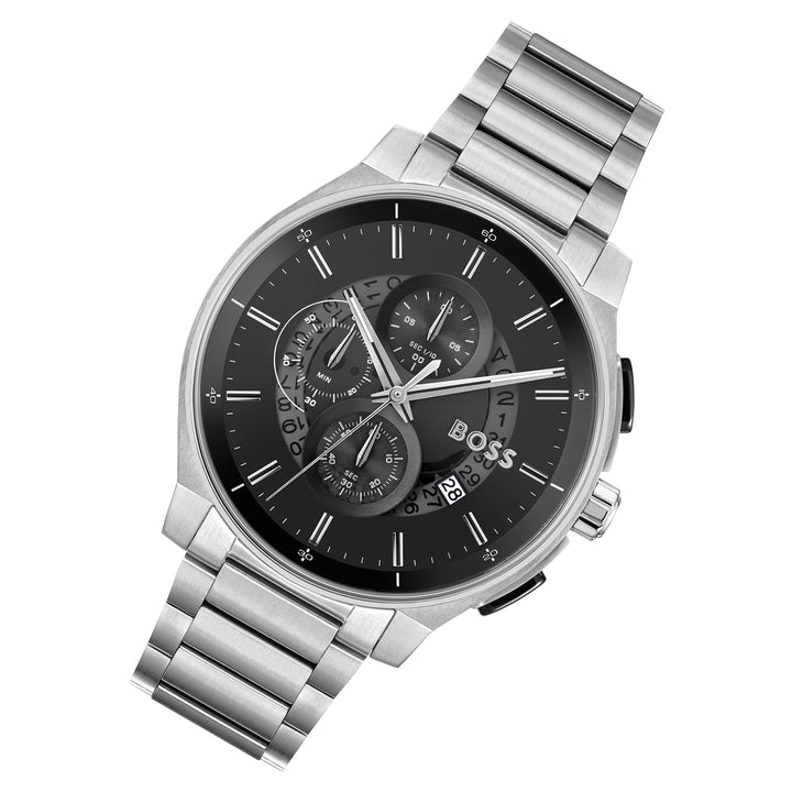 Hugo Boss Stainless Steel Black Dial Chronograph Men's Watch - 1514191