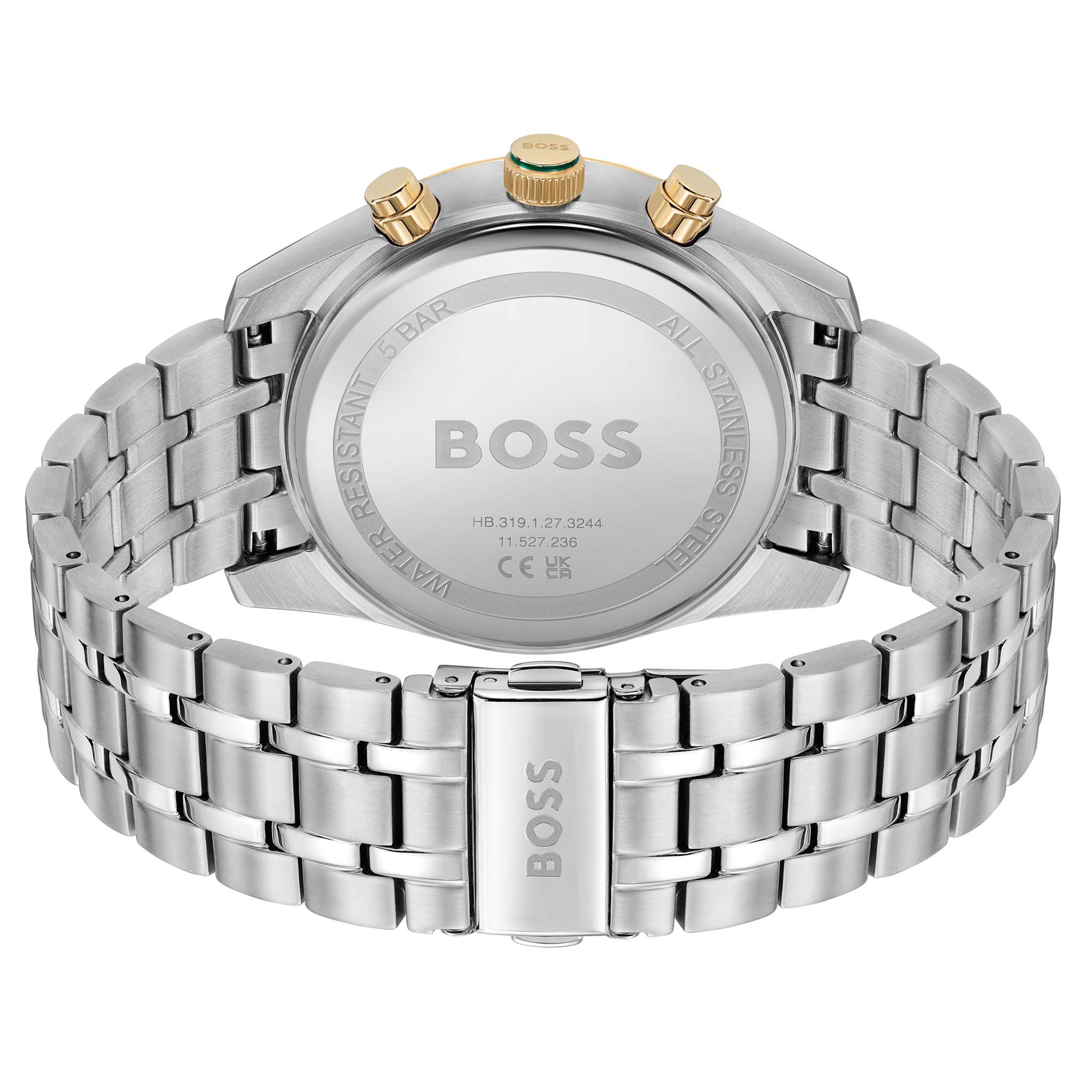 BOSS by Hugo Boss Stainless Steel Green Dial Chronograph Men's Watch - 1514195